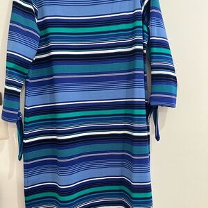 Cupio Striped Top in Blue and Green. LG. H-14
